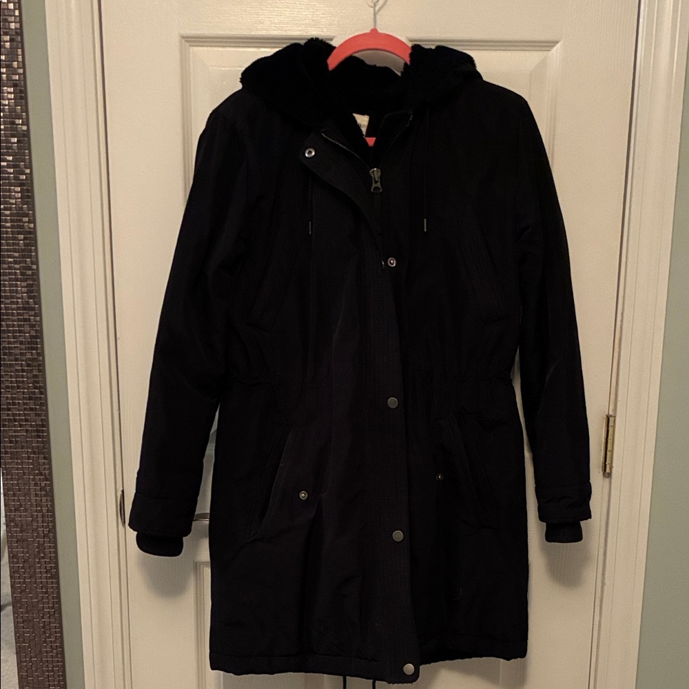 Black Hooded Utility winter Jacket